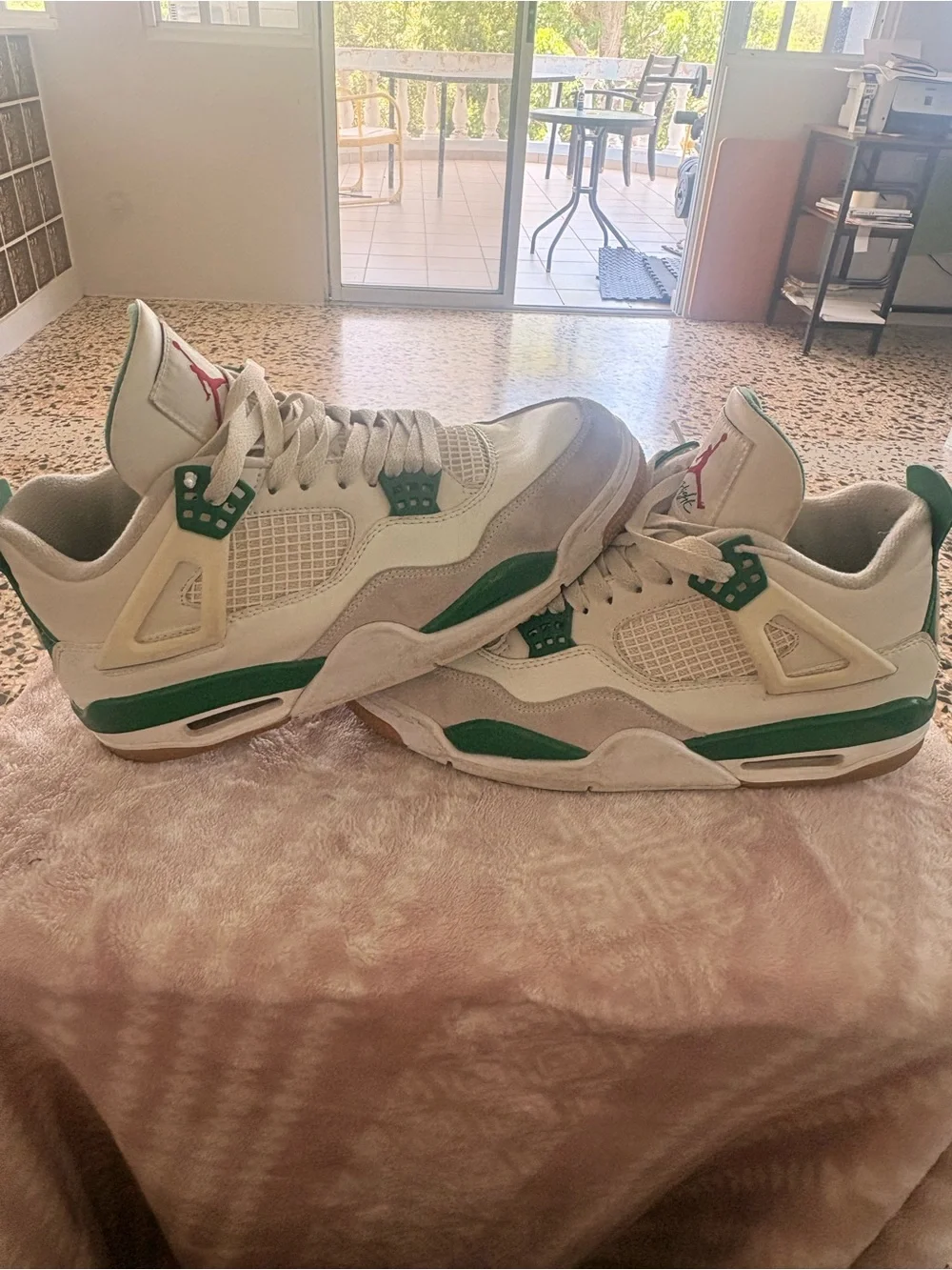 Jordan Men’s Sneakers in White, Green & Gum